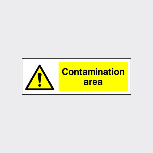 Contamination area warning sign