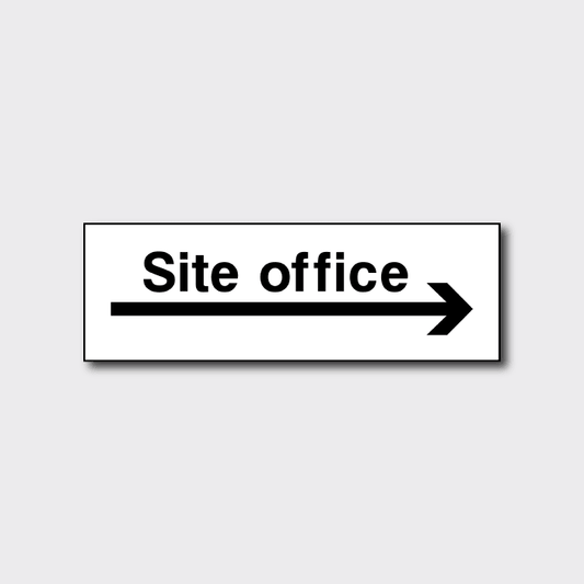 Site Office with right arrow sign 