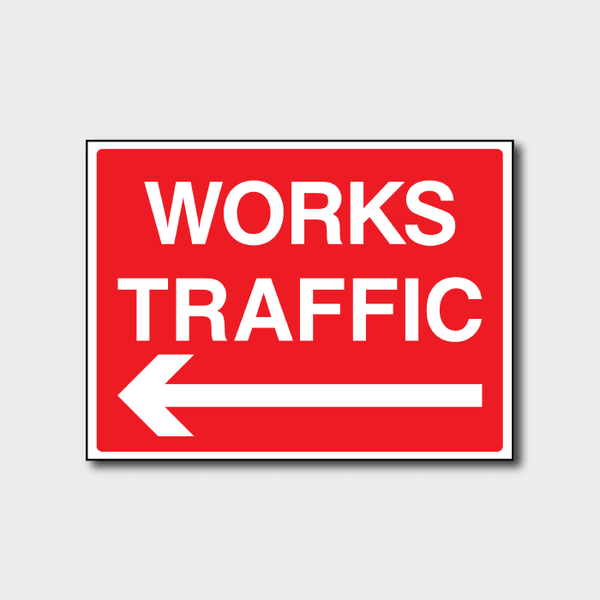 Works Traffic Left Arrow Sign | Site Directional Notice