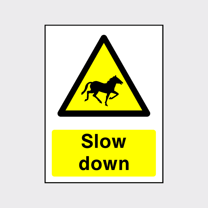 Slow Down Horses Sign - The Safety Sheep Store