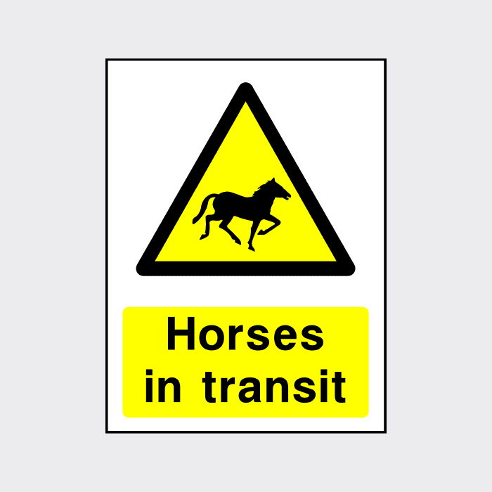 Horses in Transit Sign | Ensure Road Safety for Horse Transport