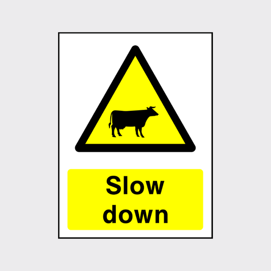 Cattle Slow Down Sign