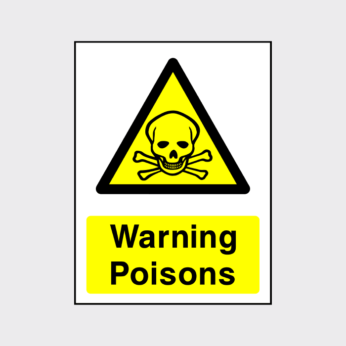 Poison Sign Rectangular Warning Poisons Sign | Ensure Workplace & Environmental Safety