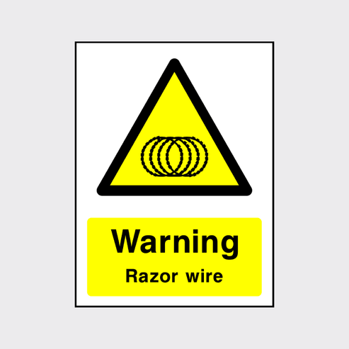 Warning Razor Wire Sign | Ensure Safety & Prevent Injuries