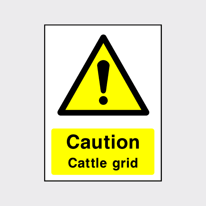 Caution Cattle Grid Sign | Ensure Road & Livestock Safety