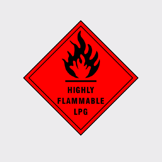 highly flammable lpg sticker