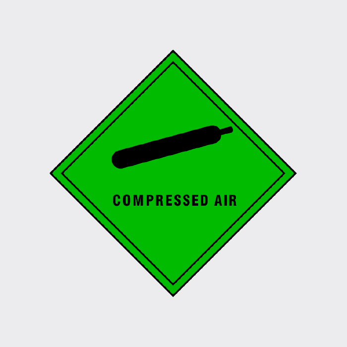 COMPRESSED AIR HAZARD Warning Diamond Label 100mm X 100mm £4.38
