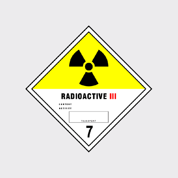 Radioactive III Class 7 Diamond Sign Sticker