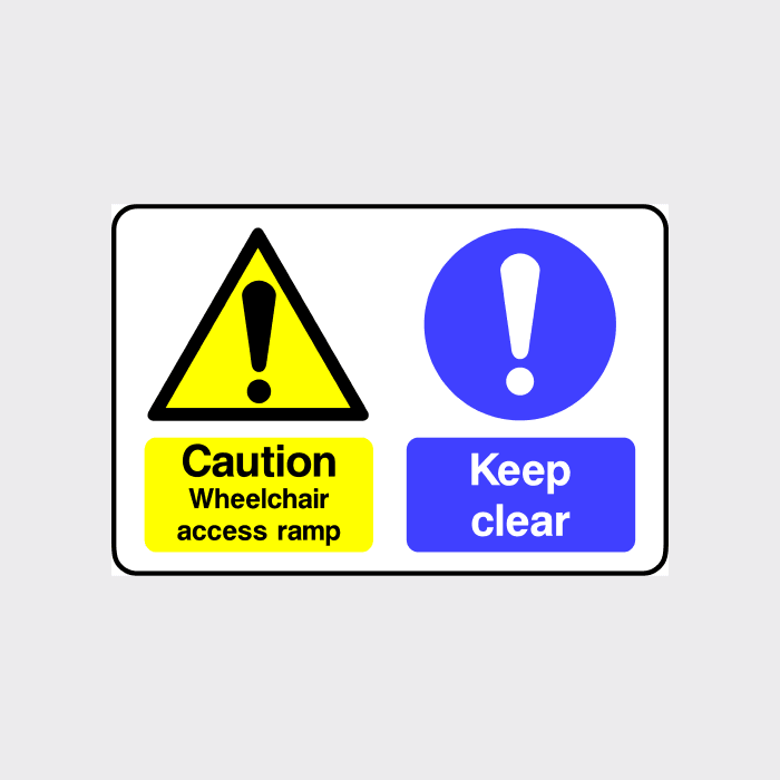 Clean Ramp Signs Keep Clear Wheelchair Access Ramp Sign | Accessibility Notice