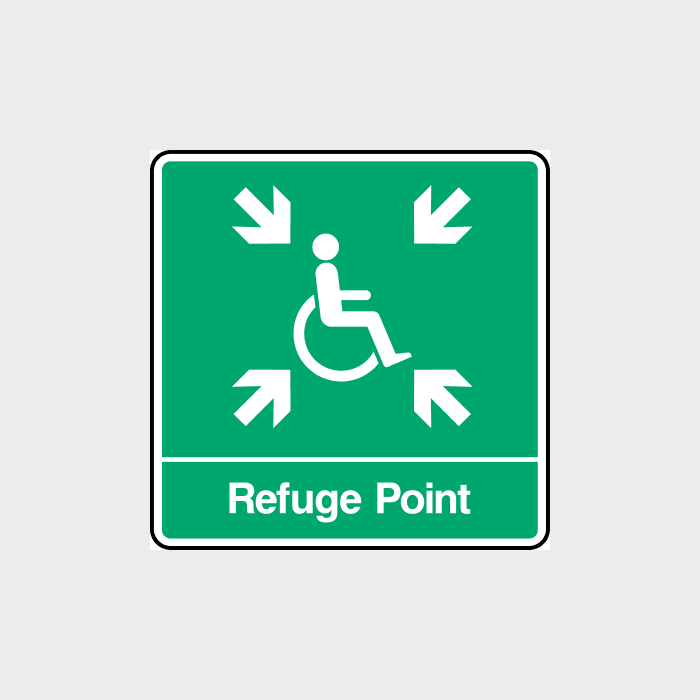 Relief Point Sign Disabled Refuge Point Sign | Emergency Safety Notice