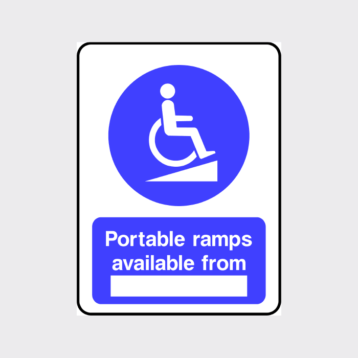 Texas Ramp Sign Portable Ramps Available Sign – Ensure Accessibility and Compliance ...