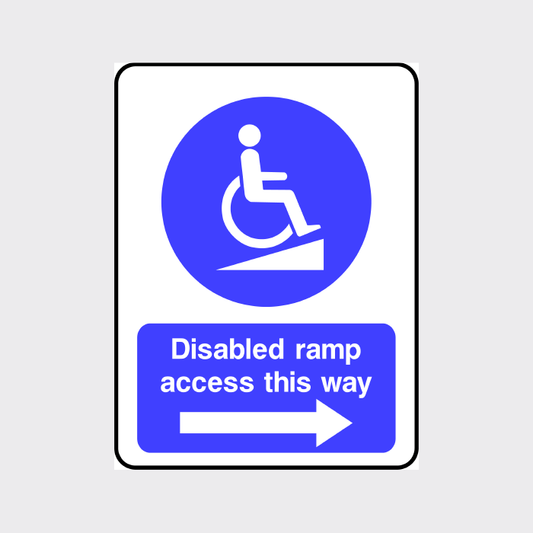 Disabled ramp access this way - right arrow