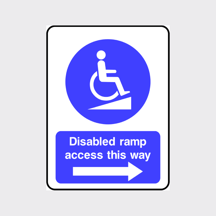 Disabled Ramp Access Right Arrow Sign | Directional Accessibility