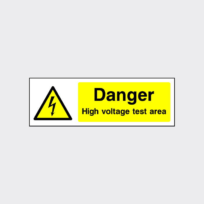 Danger High Voltage Test Area Sign Landscape - The Safety Sign Shop