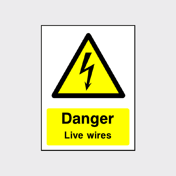 Red Wire Sign Danger Live Wires Sign