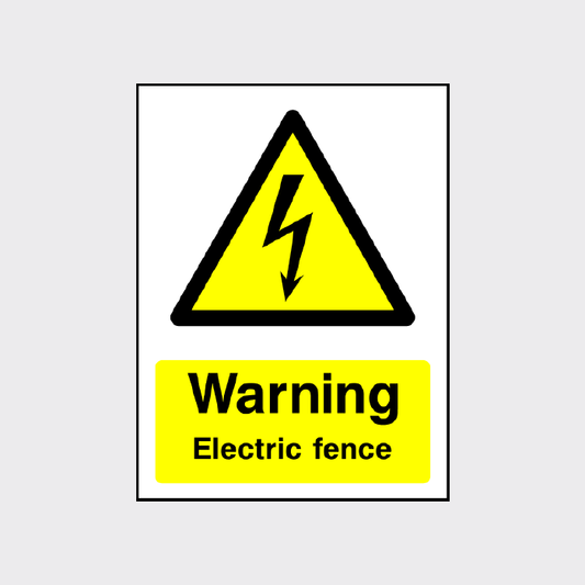 Warning - Electric fence sign - ELEC0053