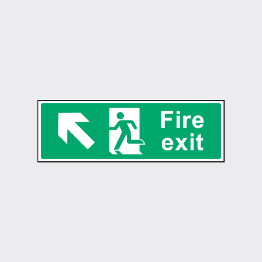 Fire Exit Sign - Forward Left Arrow