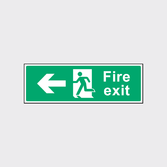 Fire Exit Sign with left Arrow