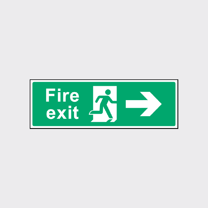 Fire Exit Sign with right Arrow