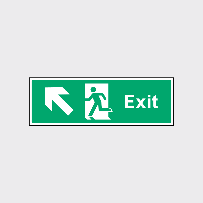Exit Sign with left up Arrow