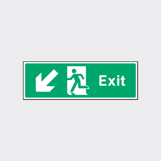 Exit Sign with down left Arrow 