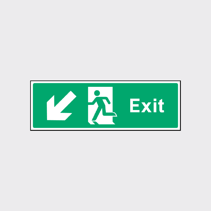 Exit Sign with down left Arrow 