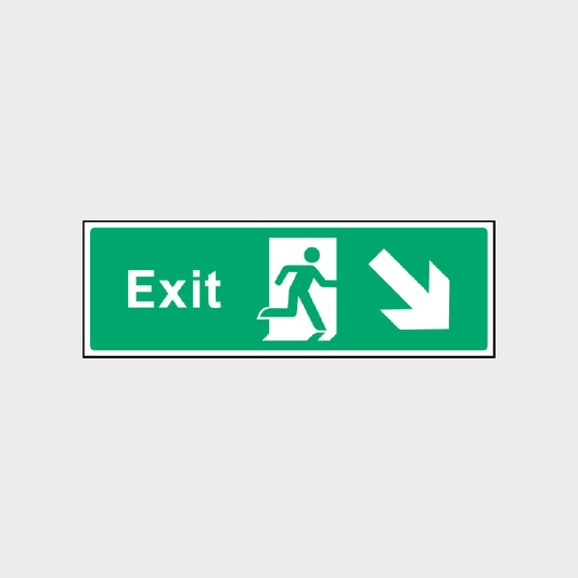 Exit Sign with down right Arrow