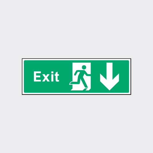Exit Sign with down Arrow