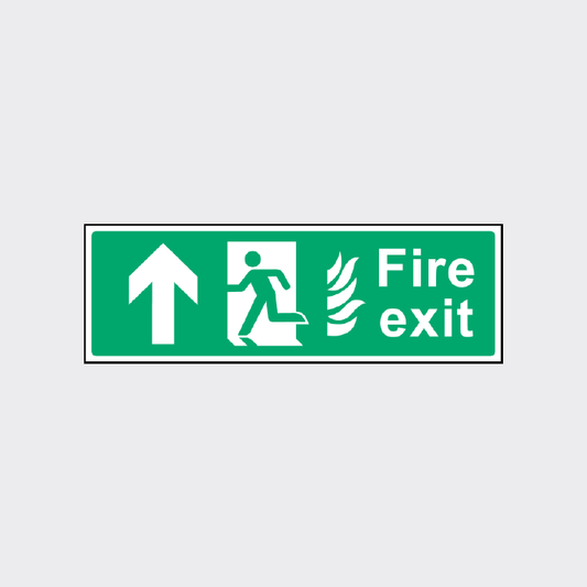 Fire exit sign with up arrow