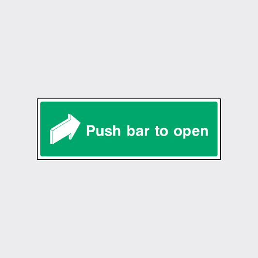 Push bar to open with arrow right