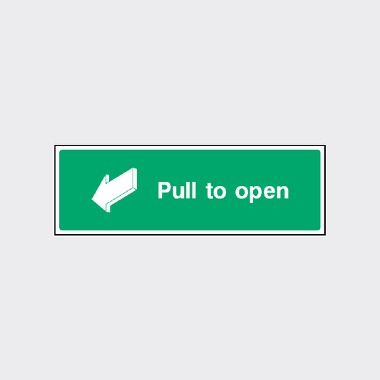  Push bar to open with arrow left