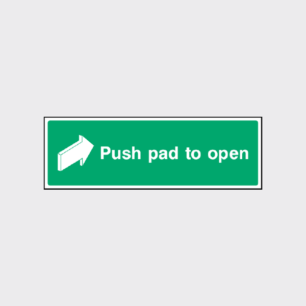Push Pad to Open Right Arrow Fire Exit Sign | Clear Emergency Guidance