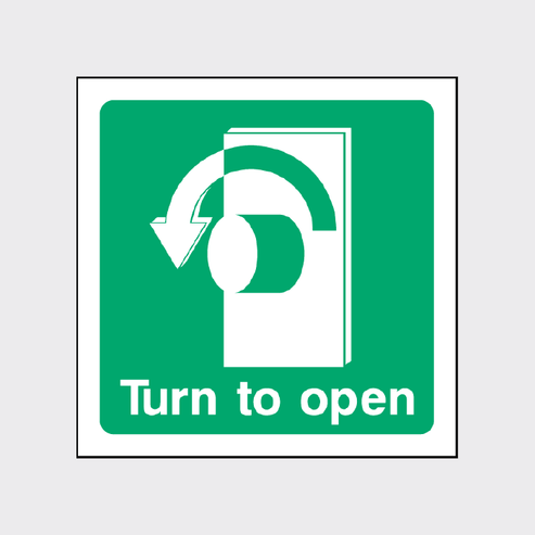 Clockwise Signage Turn to Open Anti Clockwise Fire Escape Sign | Clear Exit Instructions
