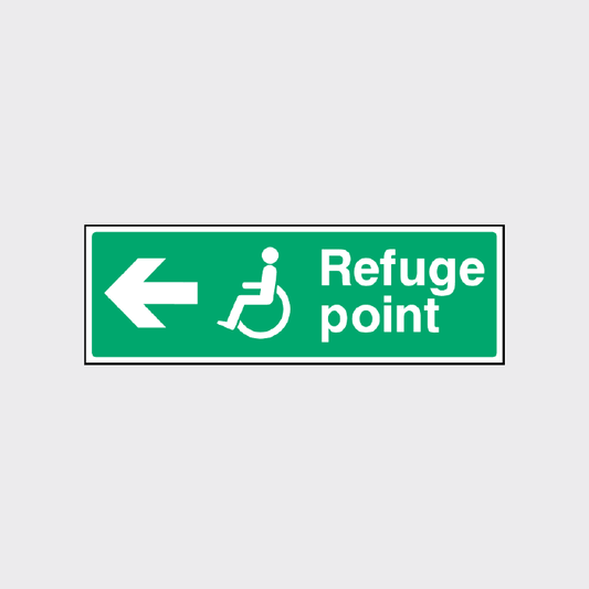 Disability Refuge Point Left Arrow Sign