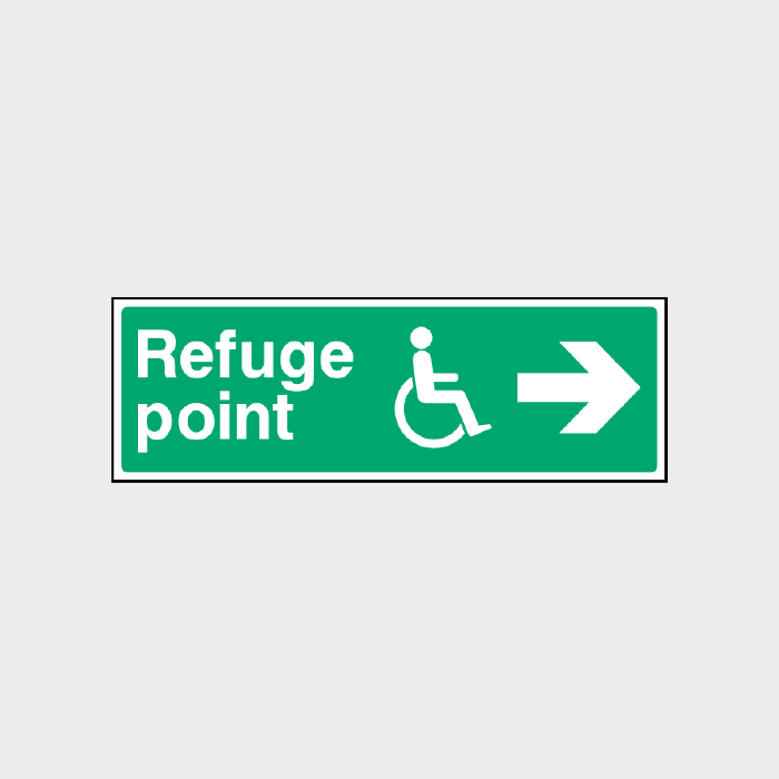 Relief Point Sign Disability Refuge Point Right Arrow Sign | Emergency Accessibility Sign