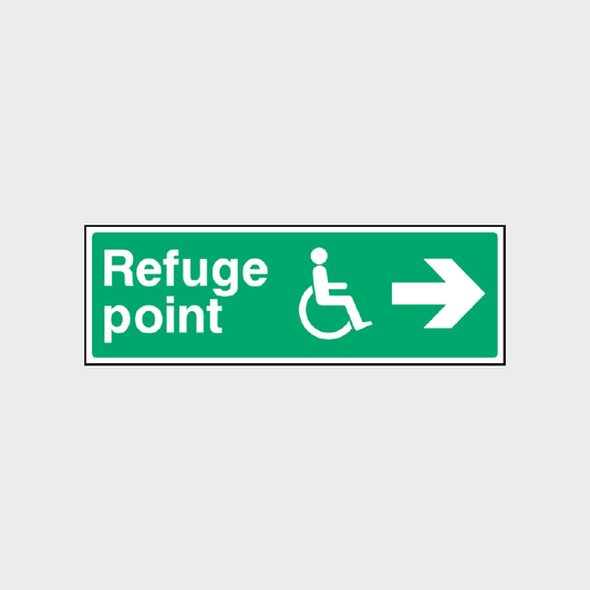Disability Refuge Point Right Arrow Sign