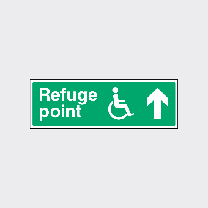 Disability Refuge Point Up Arrow Sign | Emergency Accessibility Sign