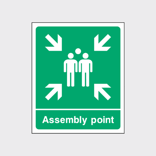 Assembly Point Sign with arrows Sign