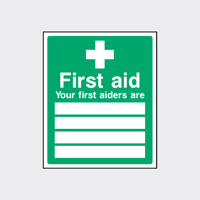 V Safety,Green,Red,13046BA-S Fire Marshals/First Aiders Sign - Landscape - 300mm X 200mm - Self