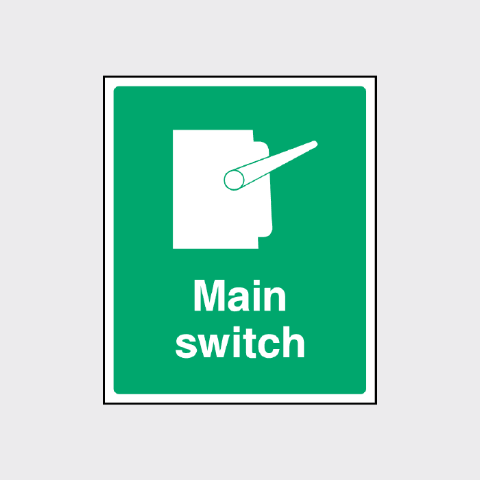 Main Switch Sign | Electrical Safety Notice
