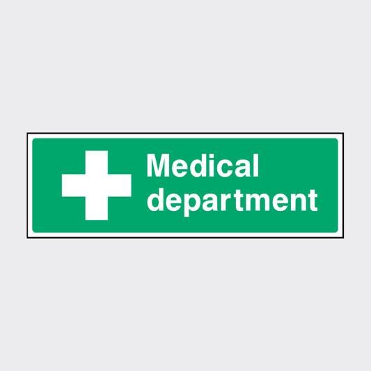 First Aid Medical Department Sign Sign