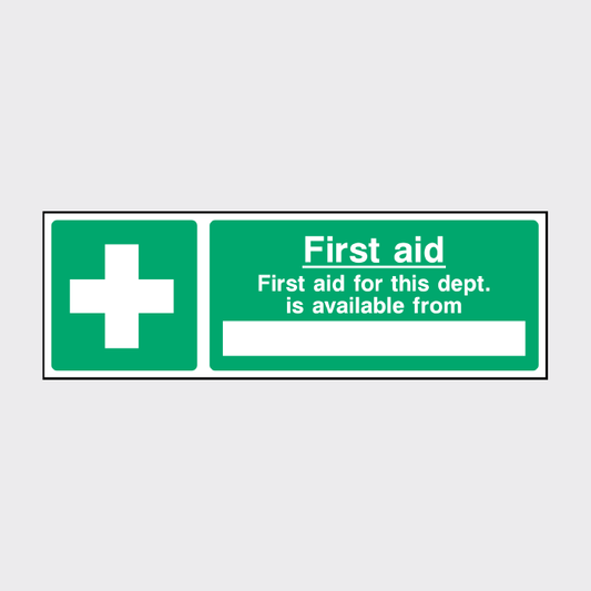 First Aid for this department is available from - FAID0035