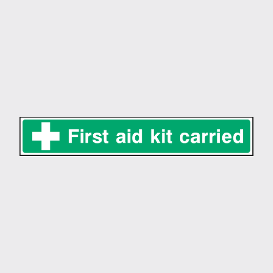 First Aid Kit Carried Sign