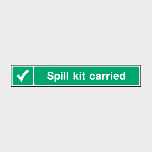 First Aid - Spill Kit Carried Sign