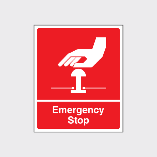 Red Emergency Stop Button Sign