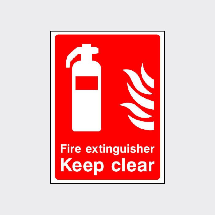Fire extinguisher Keep clear sign