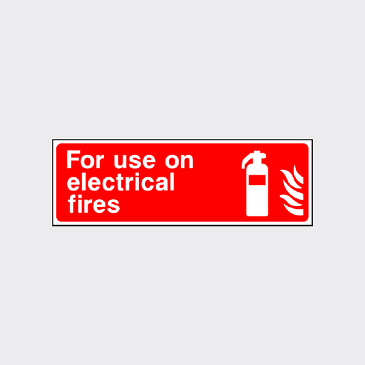 For use on electrical fires landscape sign
