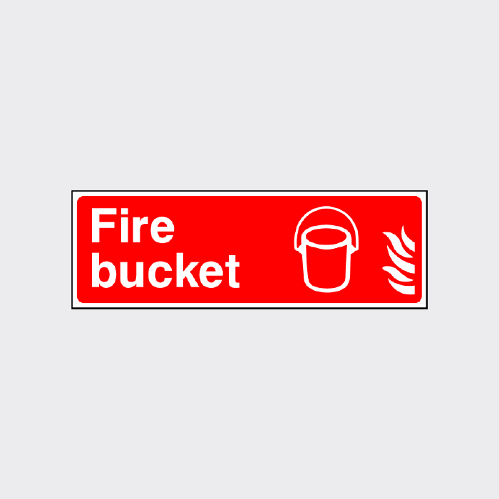 Fire Bucket Area Fire Bucket Landscape Sign | Fire Safety Notice