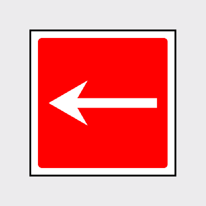 Move Left Sign Red Red Arrow Left Sign | Directional Safety Notice