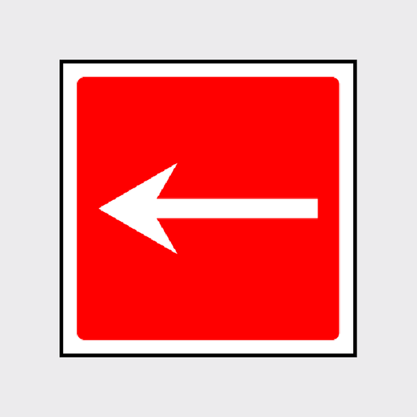 Red Arrow Left Sign | Directional Safety Notice